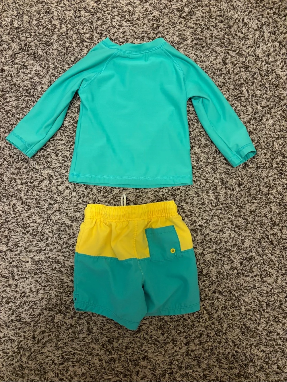 Old Navy Turquoise & Yellow Kids Rash Guard Set